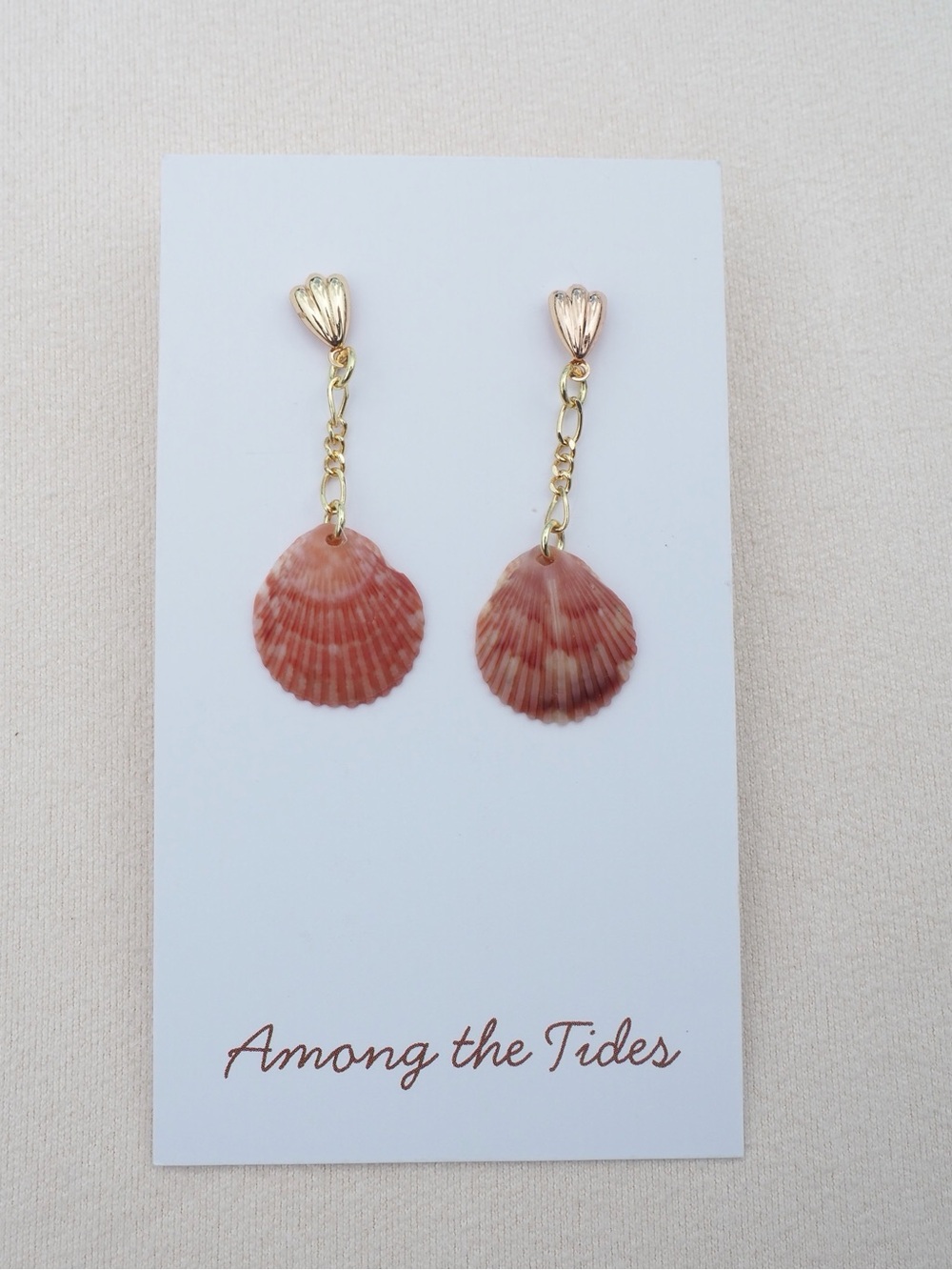Among the Tides Pink Shell Drop Earrings